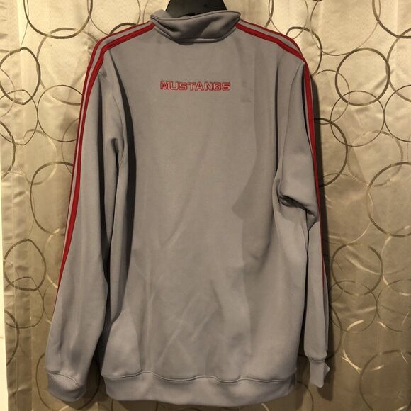 Adidas SMU Mustangs XL Basketball Pullover Jacket Gray Red Men's Quarter-Zip - Picture 5 of 11